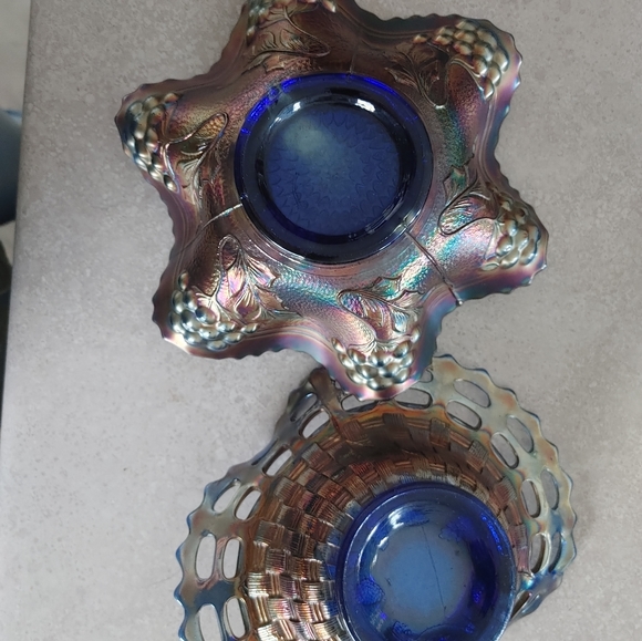 Blue silver iridescent dishes - Picture 2 of 3